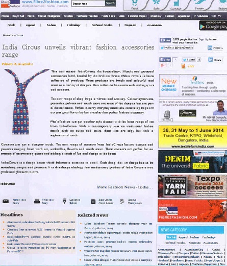 India Circus featured in Fibre2Fashion.com