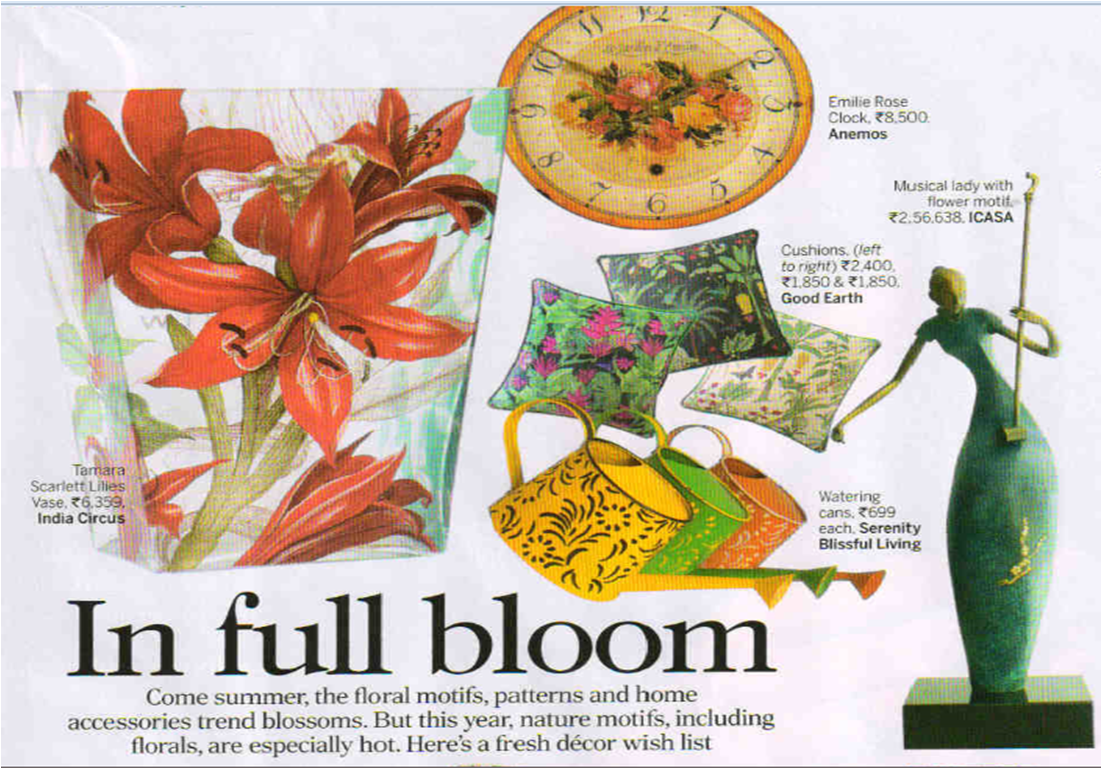 India Circus Scarlett Lilies Vase featured in Femina