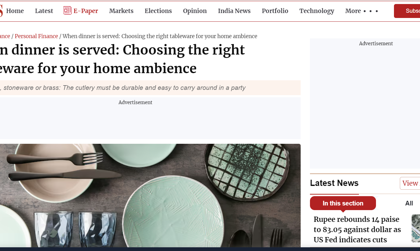 When dinner is served: Choosing the right tableware for your home ambience